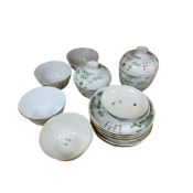 Six early 20th century Chinese enamelled porcelain bowls and saucers, four with covers