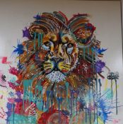 Diana Richardson (contemporary), ‘Aslan the Lion’, monogrammed, original acrylic on canvas, 75 x