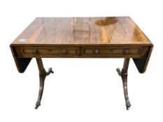 A Regency rosewood sofa table, 154cm extended, width 99cm, depth 61cm, height 73cm