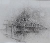 Ian Hodgson (contemporary), ‘West Pier, Brighton’, signed, graphite sketch, 35 x 44cm