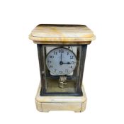 An early 20th century French Bulle marble mounted four glass electro magnetic “Clockette”, height