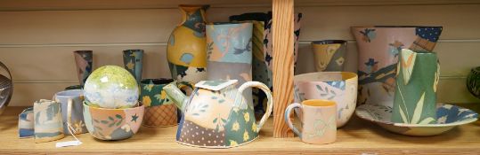 Jutka Fischer (b. 1949): A quantity of contemporary studio pottery (10) British/Hungarian ceramicist