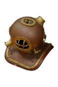 A replica diver's helmet, 46cm high