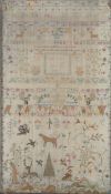 A fine late 18th century sampler, dated December 18th, 1792, with indistinct name (possibly Sarah