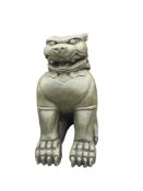 A large painted fibreglass dog of fo garden ornament, height 160cm