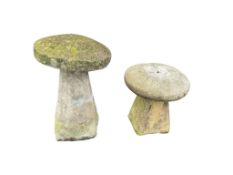 Two staddle stones, larger height 70cm