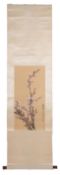 After Dong Shouping Plum Blossomink and colour on silk,scroll, image 67 x 33cm