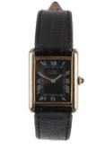 A lady's silver gilt Must de Cartier manual wind wrist watch, circa last quarter of the 20th