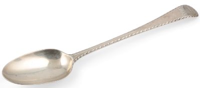 A George III silver Old English pattern feather edge basting spoon, by Richard & Joseph Gosling,