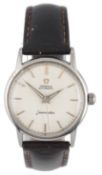 A gentleman's mid 1950's stainless steel Omega Seamaster Automatic mid size wrist watch, with