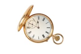 A late Victorian 18ct gold hunter keyless pocket watch, by George Cook, Spencer Street, Clerkenwell,