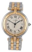 A lady's stainless steel and gold Cartier Panthere Vendome quartz wristwatch, with Roman dial,
