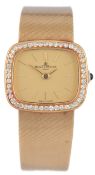 A lady's late 20th century 18ct gold Baume & Mercier manual wind dress wrist watch, the bezel set