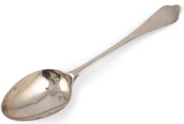 A Queen Anne Britannia standard silver rat tail dog nose spoon, probably by Benjamin Watts,