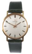 A gentleman's 1970's 18k gold Certina manual wind wrist watch, with baton numerals, the case back