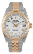 A lady's late 1990's steel and gold Rolex Oyster Perpetual Datejust wrist watch, on a Rolex steel