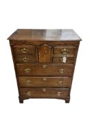 An 18th century oak Norfolk style chest of drawers, width 83cm, depth 48cm, height 109cm