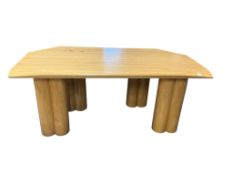 An Amelia Carter light oak bespoke desk, width 180cm, depth 90cm, height 77cm