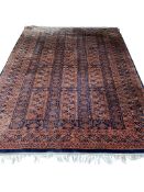 A Bokhara blue ground carpet, 260 x 200cm