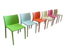 Six Magis air chairs by Jasper Morrison, in multiple colours, width 46cm, depth 50cm, height 79cm