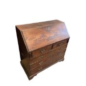 A George III mahogany bureau, width 110cm, depth 52cm, height 105cm
