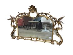 A 19th century giltwood and composition overmantel mirror, in George III Chippendale style, the