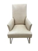 A Contemporary Donghia leather upholstered armchair, width 63cm, depth 70cm, height 98cm