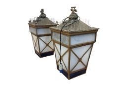 A pair of street lanterns from The Theatre Royal, Drury Lane, London, width 46cm, depth 46cm, height