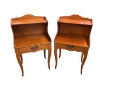A pair of cherry bedside chests, width 42cm, depth 30cm, height 71cm