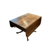 A late Georgian banded rosewood Pembroke breakfast table, width 66cm, depth 98cm, height 72cm
