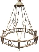 An Empire style circular gilt metal electrolier, diameter 85cm