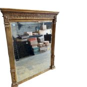 A Victorian giltwood and composition overmantel mirror, width 130cm, height 154cm
