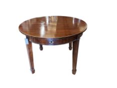 An Edwardian mahogany oval extending dining table with one extra leaf, 181cm extended, depth