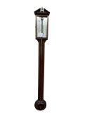 A Comitti & Son London inlaid mahogany stick barometer, width 14cm, height 98cm