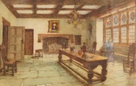 Joseph Finnemore (1860-1939), 'The Great Dining Room, Sulgrave Manor’, (George Washington’s