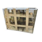 A scratch built Indonesian model pirate ship constructed from cloves in a perspex case, height