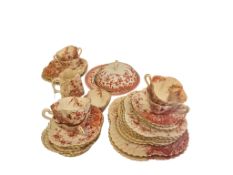 A Wileman & Co part tea service, 'Basket of flowers' pattern
