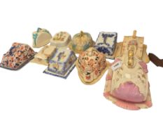 Fifteen late Victorian cheese dishes including a silver plated example, largest 30cm