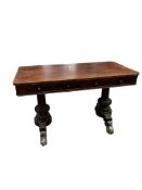 A Victorian mahogany library table, width 122cm, depth 60cm, height 72cm