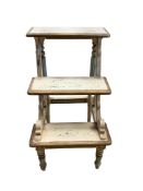 A set of painted library steps, width 47cm, depth 50cm, height 81cm