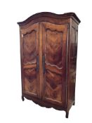 A 19th century French walnut armoire, width approx. 155cm, depth approx. 70cm, height 237cm
