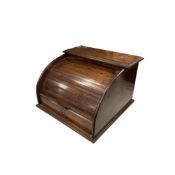 An Edwardian walnut tambour fronted stationery cabinet with key, 33cm wide