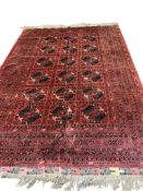 An Afghan Essari red ground carpet, 210 x 300cm