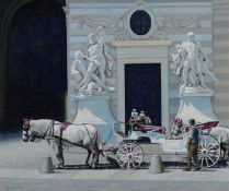 Roy Miller ((b. 1938))'Waiting in Vienna'2016,signed and dated lower left,further signed, dated