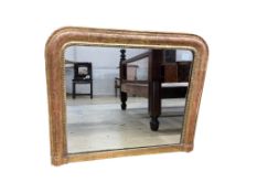 A Victorian gilt framed overmantel mirror, width 92cm, height 78cm