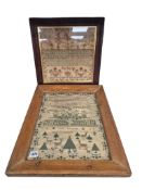 A George IV polychrome sampler worked with a verse and Solomon’s Temple by Ruth Summerfield,
