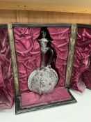 A early 20th century Italian plate mounted glass decanter with associated silver mounted stopper