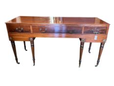 A 19th century mahogany secretaire sideboard, (converted square piano), width 176cm, depth 60cm,