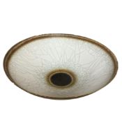 David White (1934 / 2011) a circular studio pottery crackle glaze dish, diameter 22cm.