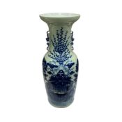 A large Chinese blue and white baluster vase, 58cm high